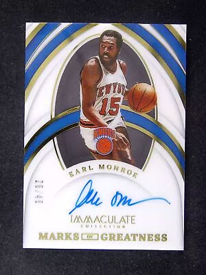 2021-22 Panini Immaculate Earl Monroe Marks Of Greatness Acetate Auto /49 • $0.99