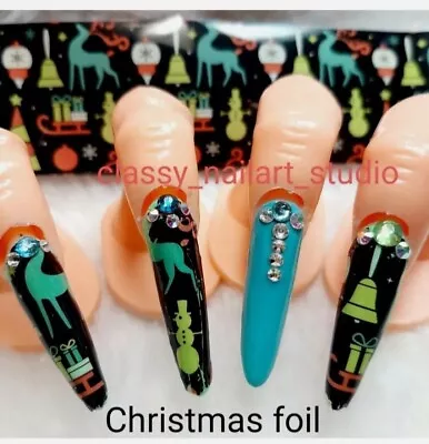 Foil Nail  Nail Art Decoration Transfer Christmas Spring Summer  Box 10 Pieces • $14.50