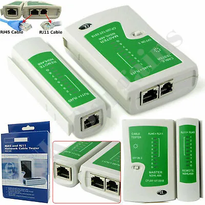 £5.99 • Buy  Ethernet Network RJ45 Cable Tester LAN Wire Tool RJ11 CAT5 CAT5E CAT6 Lead UK