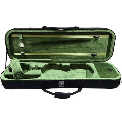 SKY 4/4 Premium Oblong Lightweight Violin Case With Hygrometer Black/Green • $69.99