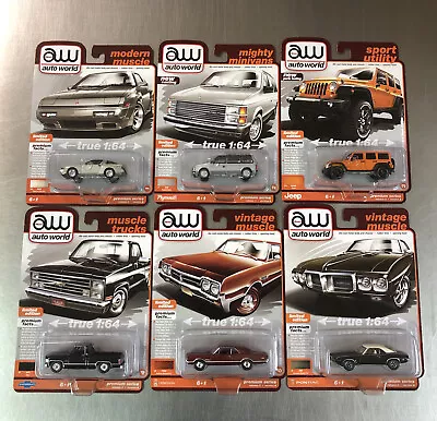 Auto World ( Set Of 6 ) Vintage Modern Muscle Trucks Utility Mighty Release 2 A • $69.99