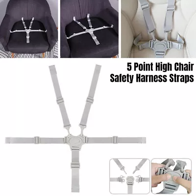 High Chair Security Straps Replacement 5 Point Children Safety Harness Straps • £5.90