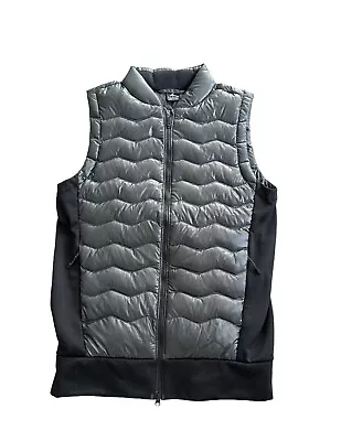 Nike Air Jordan Bubble Puffer Vest Mens Size S Gray Duck Down Insulated Shiny • $44.99