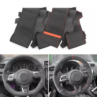 DIY Sewing Suede Steering Wheel Cover For Golf 6 GTI MK6 VW Scirocco R Passat CC • $18.99