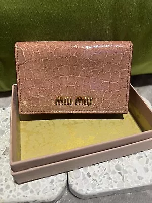 MIUMIU CARD PURSE PINK Woman Authentic BOXED • £195