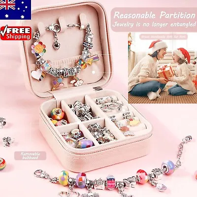 Girls Bracelet Making Kit Beads Jewellery Charms Pendant Set DIY Craft Kids Gift • $8.99