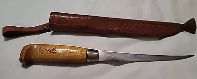 Vintage J Marttiini Fillet Knife W Leather Sheath FINLAND. Solid Condition  • $12.99