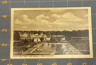 1940 Fort Meade Maryland MD WWII Enlisted Men’s Pool VTG Army Postcard Preowned • $9.92