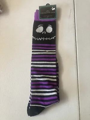 Nightmare Before Christmas Knee High Socks Disney Movie Apparel Black/Purple  • $3.99