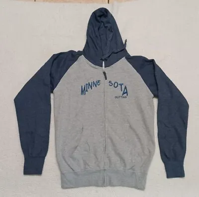 Northern Souvenirs Mens Gray Two-Tone Minnesota Outting Full Zip Hoodie Sz M • $12