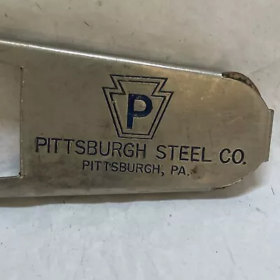 Vtg Pittsburgh Steel Co. Soda Pop Beer Metal Bottle Opener Man Cave Bar Tavern • $0.99