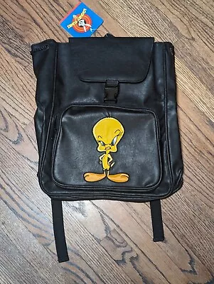 Vintage Y2K Tweety Bird 1997 Looney Tunes Backpack Warner Brothers Leather NWT • $119.99