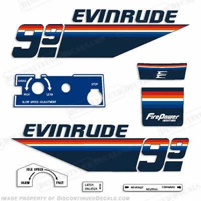 Fits Evinrude 1978 9.9hp Outboard Decal Kit Reproductions In Stock Discontinued • $54.95