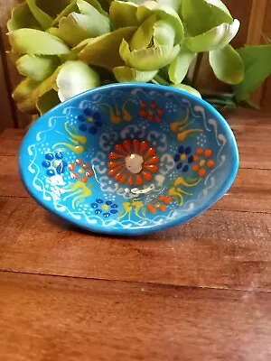 Mexican Hand Painted Ceramic Oval Shaped Bowl • $25