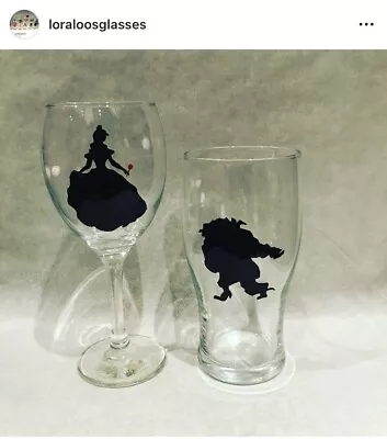 Beauty & The Beast Inspired Hand Painted Glass Set • £4.49