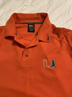 Nike Miami Hurricanes Golf Polo Size Large Dri-Fit  • $27.35