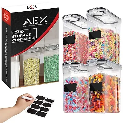 AEX Cereal Dispenser Airtight Food Storage Set Of 4 Food Container  Pantry • £9.99