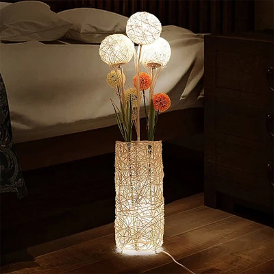 £50.91 • Buy Large Standing Lamps Floor Lamp Night Lights Flower Rattan Home Decor Gift 109cm