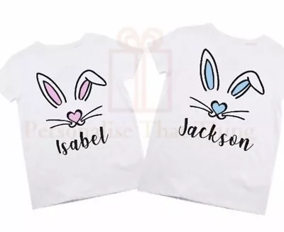 Easter Bunny Personalised Name Matching Family Rabbit Tshirts • $24