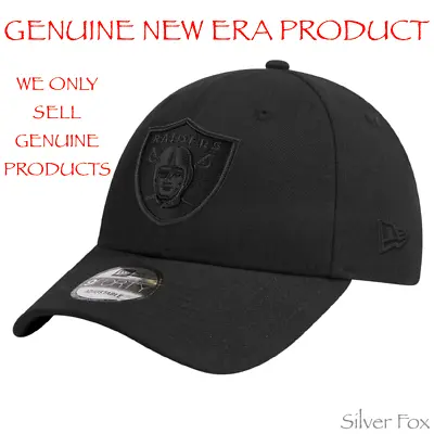Oakland Las Vegas Raiders Nfl New Era 9forty Black On Black Strapback Cap Hat • $34.95