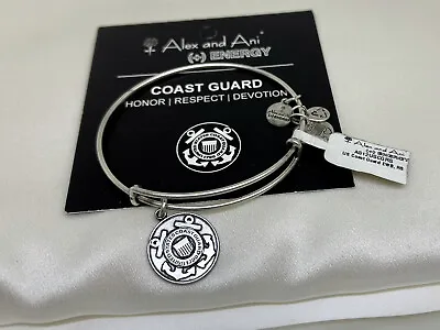 Alex And Ani US Coast Guard Honor EWB Rafaelian Silver Charm Bangle Bracelet NWT • $13.99