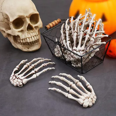 1 Pair Halloween Skeleton Claw Hand Bones Horror Haunted House Secret Room Props • £6.08