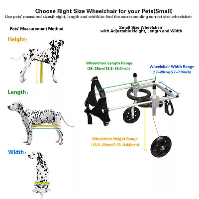 S/M/L 3 Size Dog Wheelchair For Handicapped Dog/Cat Hind Leg Disability To Walk • $72.99