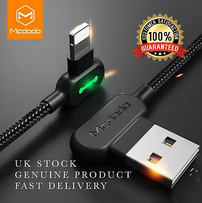 Charging IPhone Cable Long Short Lead McDodo 3m 1.8m 1.2m 0.5m Black • £6.49