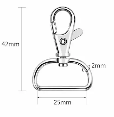 Lobster Swivel Clasps Clips Bag Keyring Hook Keychain Split (25mmx42mm) • £2.39