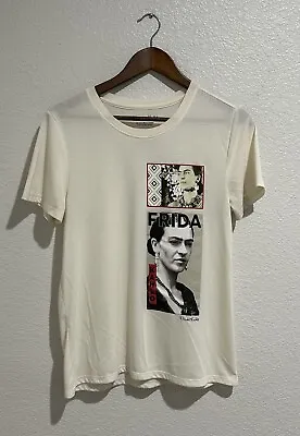 Frida Kahlo Shirt Adult Size Large White Short Sleeve Graphic Tee Casual Women’s • $14.99