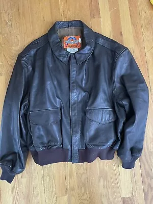 Vintage Cooper A-2 Leather Flight Jacket Bomber Military Made In USA Mens 58R • $95