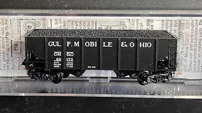 N Scale Micro-trains Gulf Mobile &Ohio 2-bay Hopper W/coal 05600290 #60173 Mint • $13.95