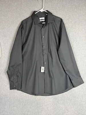 Calvin Klein Mens XL Shirt Steel Non-Iron Stain Shield  Dress Shirt Gray • $17.99