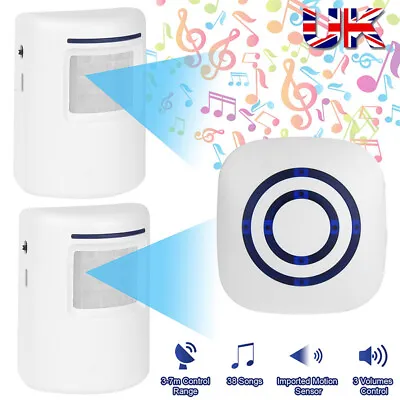 £15.52 • Buy Plug In Wireless PIR Motion Sensor Alarm Detector Door Chime Home Garage Shop UK
