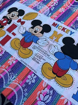 Vintage 70s Mickey Mouse Sew And Stuff Panel Cut And Sew Peter Pan Fabrics • $14