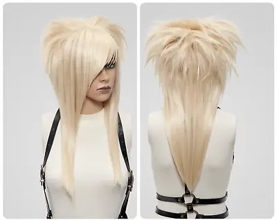 Cosplay Emo Wig With Bang Blond Long Unisex Anime Drag Hairstyle Alopecia Chemo • $186.77