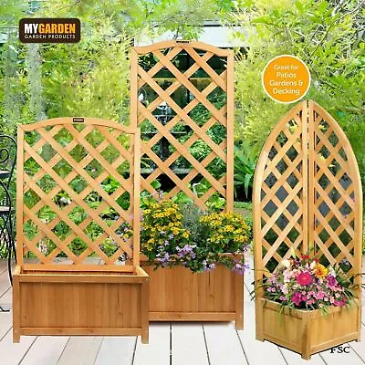 3 Design Garden Planter Trellis Support Wooden Outdoor Patio Wood Flower Pot  • £39.95