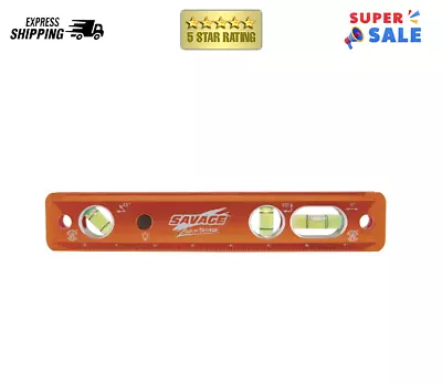 9 In. Aluminum Lighted Magnetic Torpedo Level With 3 Bubble Vials Etched Ruler • $31.99