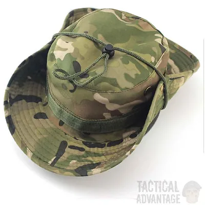 Multicam Boonie Bush Jungle Hat Wide Brim Army Military Sun Cap Cadet Bucket UK • £7.95