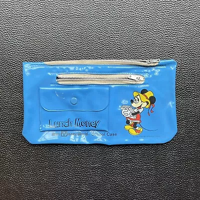 Vintage Blue Walt Disney World Lunch Money School Pencil Case - Minnie Mouse • $20