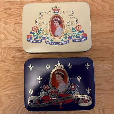 2 Queen Elizabeth II Coronation Cadbury Tins • £7.95