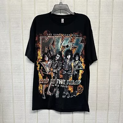 KISS ROCK BAND THE FINAL TOUR EVER End Of The Road T Shirt Black - Men’s Large • $8