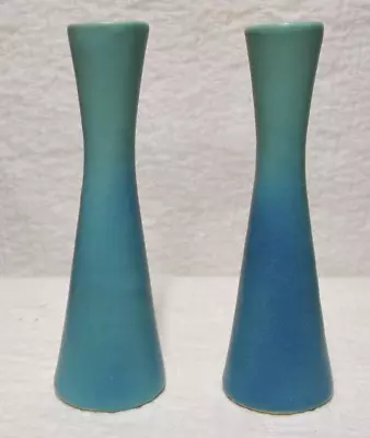 Pair Of Vintage Van Briggle  MCM Bud Vases Ming Blue Signed Colo. Spgs. Colo. • $80