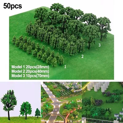 Beautiful Decoration Miniature Trees Model Train Railroad 50 Green PCS • £12.55