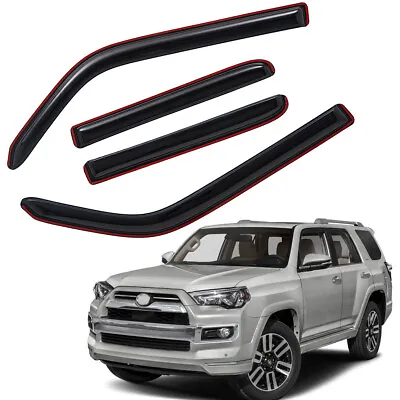 In-Channel Dark Smoke Window Visors Sun Rain Guard Fits 2010-2024 Toyota 4Runner • $41.94