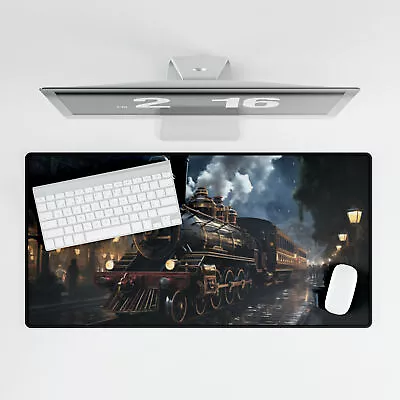 Steam Powered Train Scene Desk Mat For Your WorkspaceSteampunk Mouse Gaming Pad • $51.95