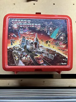 Vintage 1986 Aladdin Transformers Lunch Box Red Plastic - No Thermos • $14.65