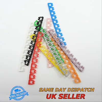 £6.90 • Buy 100pc Colourful Number Cable Markers 4-6mm C-Type 0-9 Tag Label LAN FTP UTP