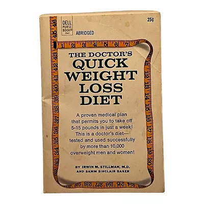 Vtg 1968 Dell Purse Book 2047 The Doctor's Quick Weight Loss Diet Abridged Small • $7.99