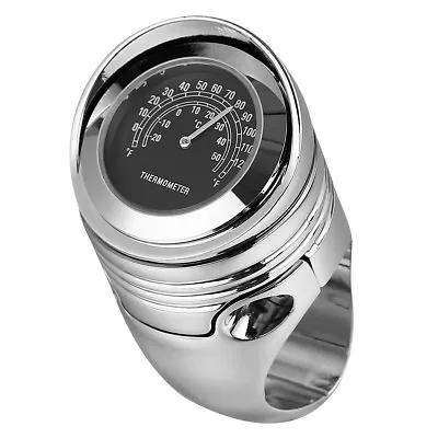Chrome Universal 1 1/4  1.25  Motorcycle Handlebar Thermometer Temperature Gauge • $28.69